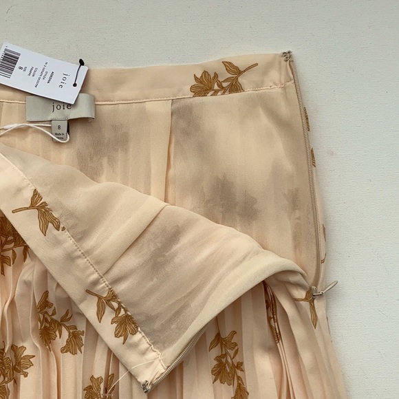 JOIE Adeena Pleated Floral Crepe de Chine Skirt - Picture 6 of 6